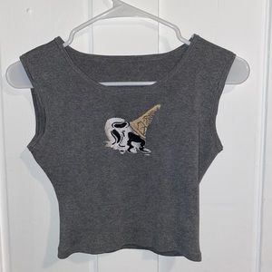 Ghostface/scream embroidered horror crop tank